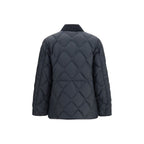 Gray Polyester Full-Length Jacket