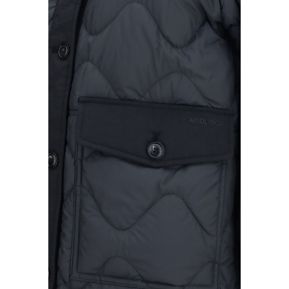 Gray Polyester Full-Length Jacket