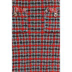 Red Cotton Midi Skirt