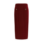 Bordeaux Wool Oves Aries Midi Skirt