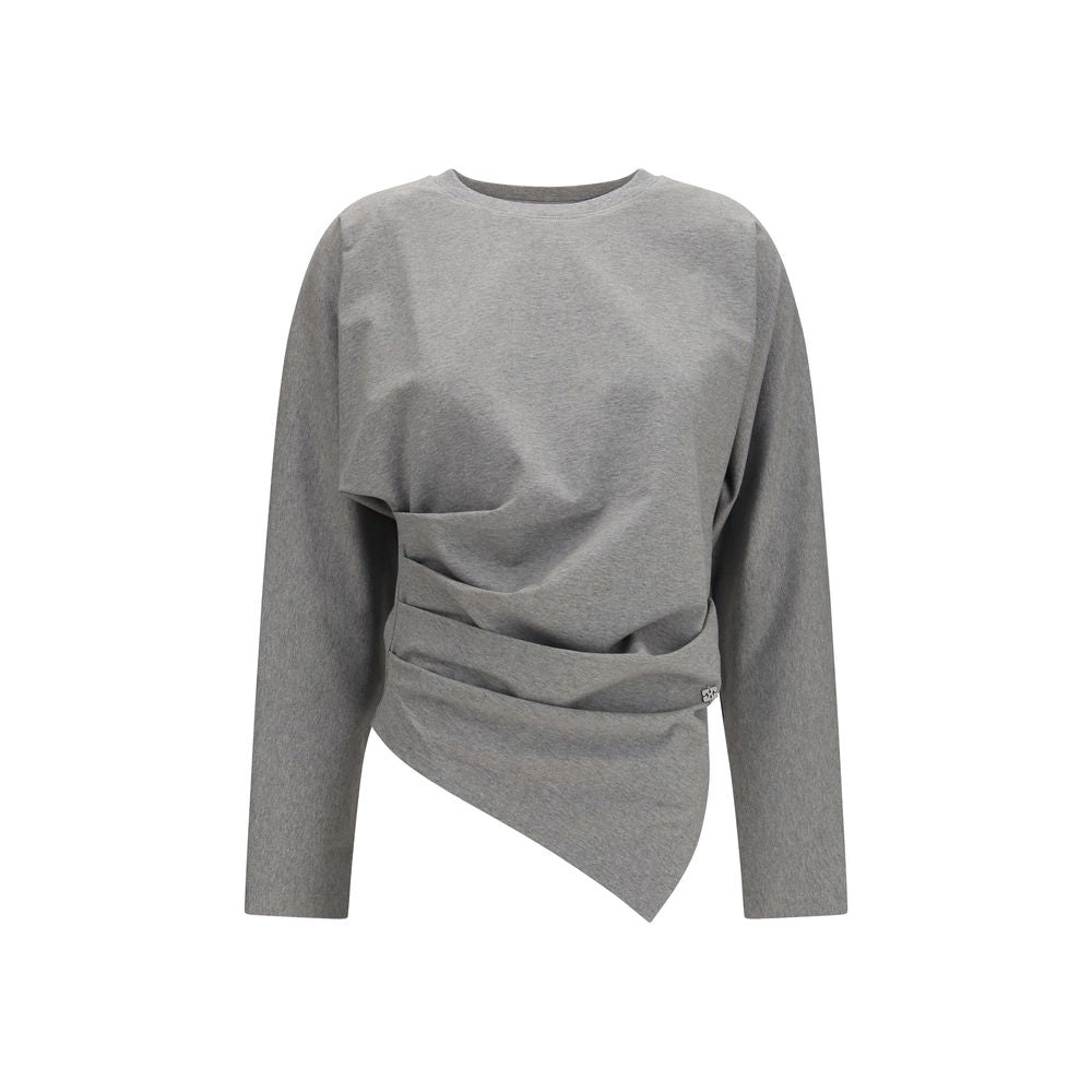 Gray Cotton Long Sleeve T-Shirt