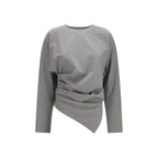 Gray Cotton Long Sleeve T-Shirt