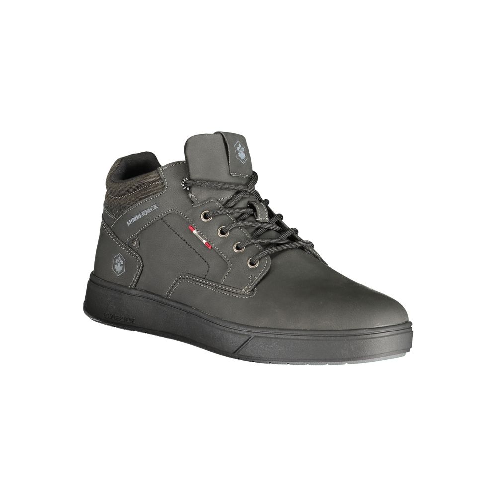 Black Polyurethane Men Sneaker