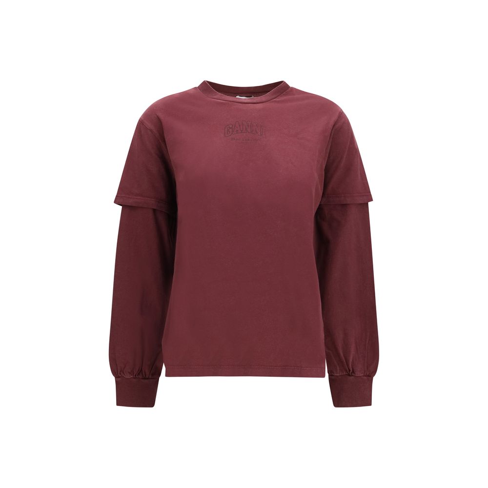 Bordeaux Cotton Long Sleeve T-Shirt