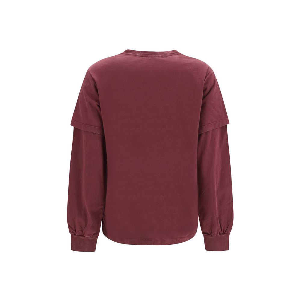 Bordeaux Cotton Long Sleeve T-Shirt