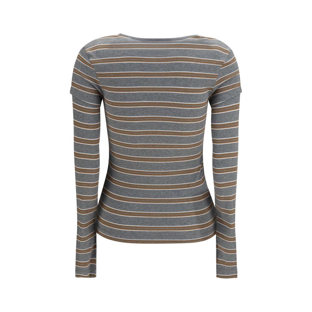 Gray Cotton Long Sleeve T-Shirt
