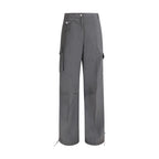 Gray Cotton Cargo Pants