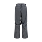 Gray Polyester Casual Pants