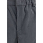Gray Polyester Casual Pants