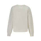 White Cotton Women Sweatshirt