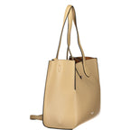 Beige Polyurethane Women Bag