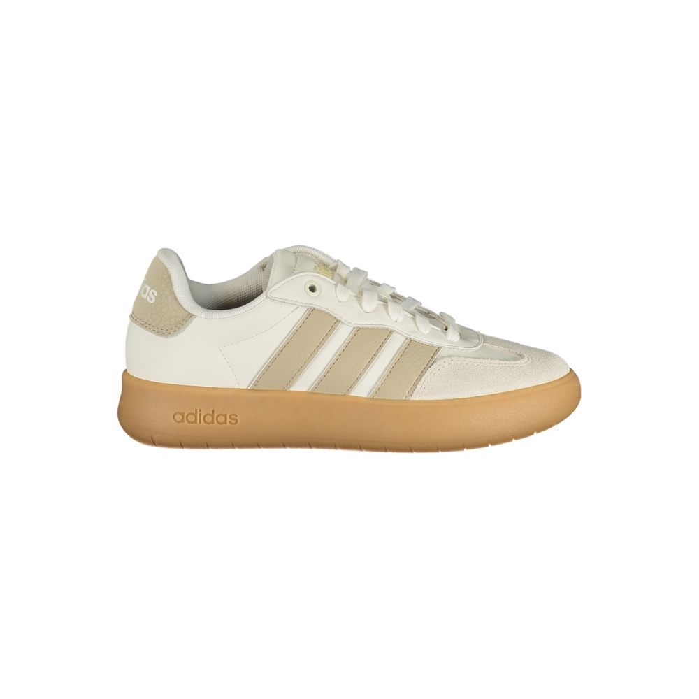 White Polyester Womens Sneaker