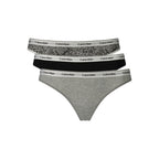 Grey Cotton Womens Thong