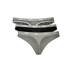 Grey Cotton Womens Thong