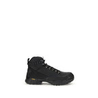 Black Rubber Lace-Up Boots