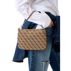 Beige Polyester Handbag