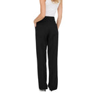 Black Polyester Casual Pants