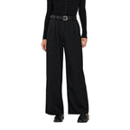 Black Recycled Polyester Casual Pants