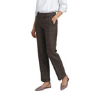 Brown Polyester Casual Pants