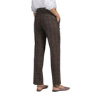 Brown Polyester Casual Pants
