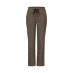 Brown Polyester Casual Pants