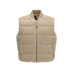 Beige Polyester Sleeveless Jacket