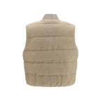 Beige Polyester Sleeveless Jacket