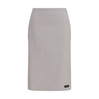 Gray Cotton Midi Skirt