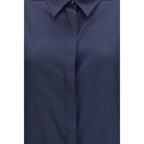 Blue Silk Dress Shirt