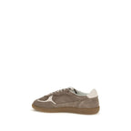 Brown Suede Leather Low Top Sneakers