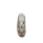Brown Suede Leather Low Top Sneakers