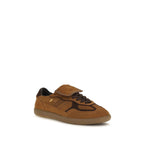 Brown Suede Leather Low Top Sneakers