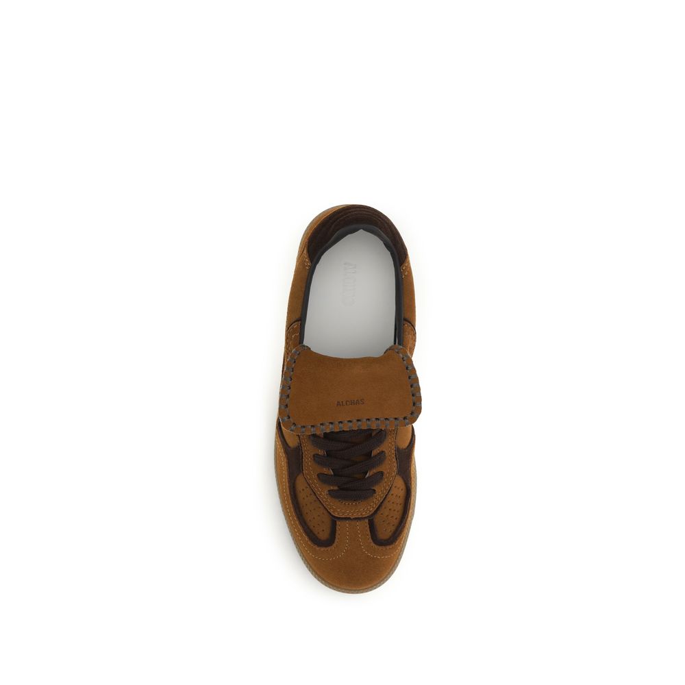 Brown Suede Leather Low Top Sneakers