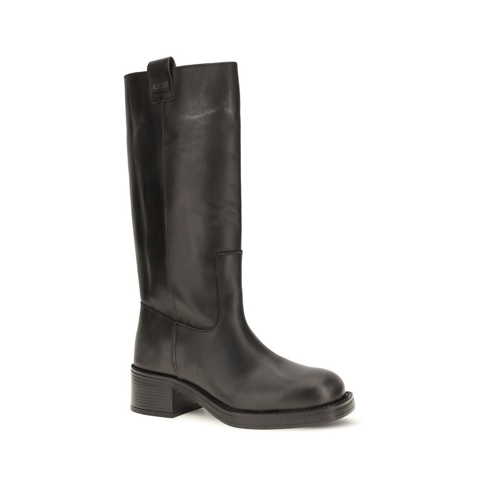 Black Calf Leather Bos Taurus Ankle Boots