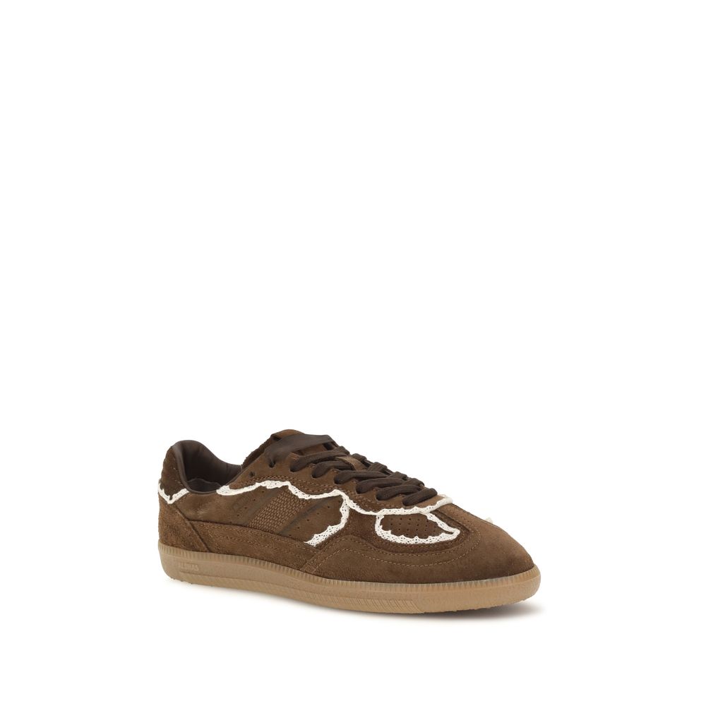 Brown Suede Leather Low Top Sneakers