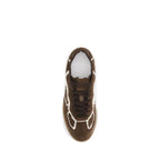 Brown Suede Leather Low Top Sneakers