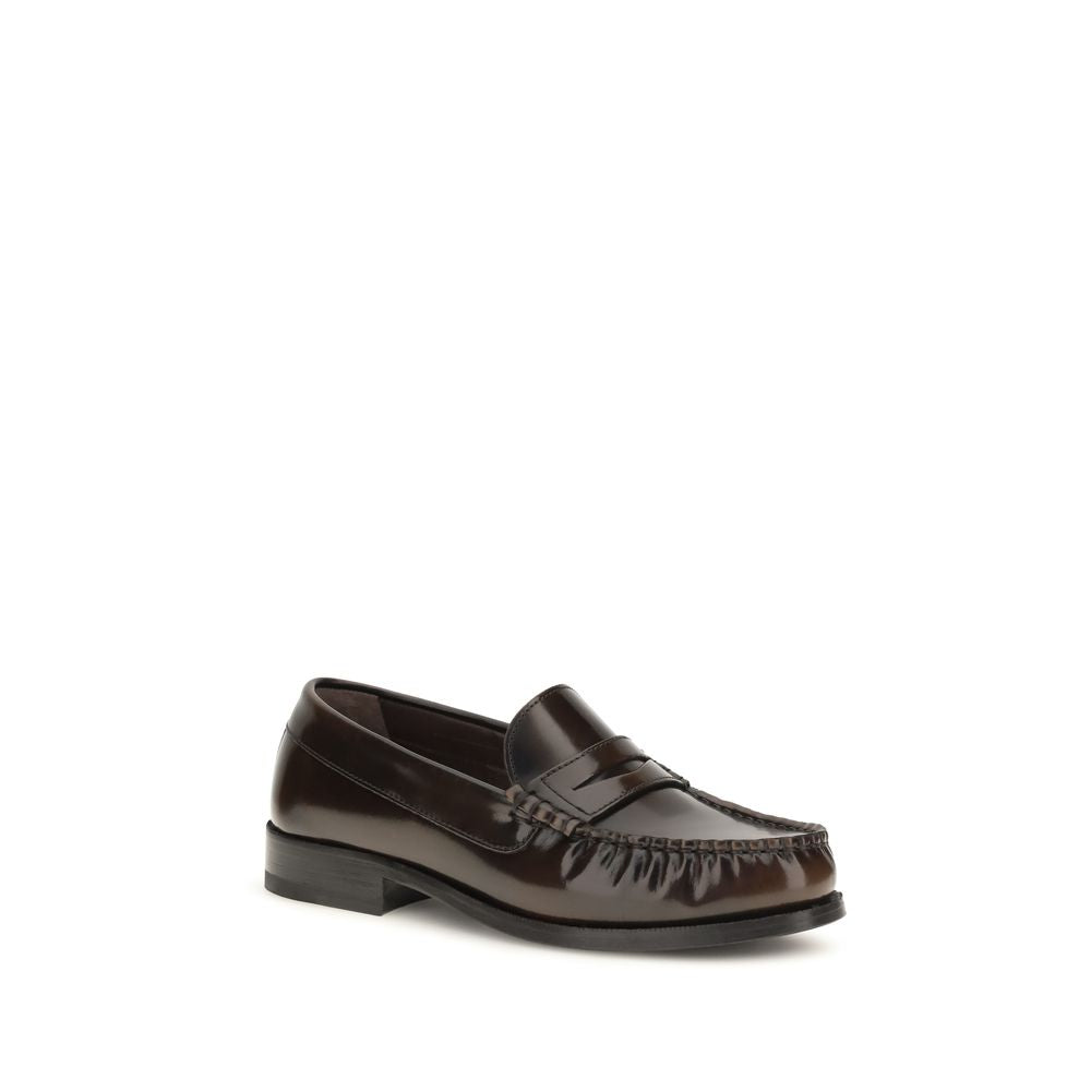 Brown Calf Leather Bos Taurus Slip-On Loafers