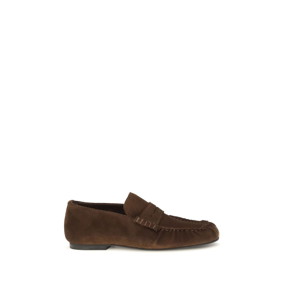Brown Suede Leather Slip-On Loafers