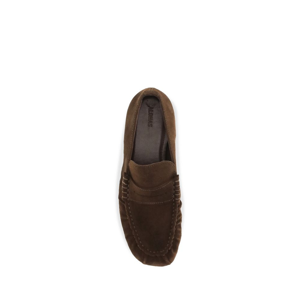 Brown Suede Leather Slip-On Loafers