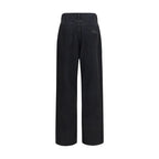 Black Cotton Straight-Leg Jeans