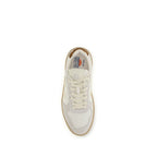 Beige Calf Leather Bos Taurus Low Top Sneakers