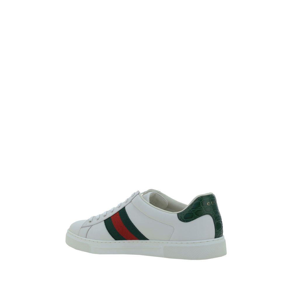 White Calf Leather Bos Taurus Low Top Sneakers