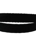 Men Black Velvet Gold Tone Metal Buckle Belt