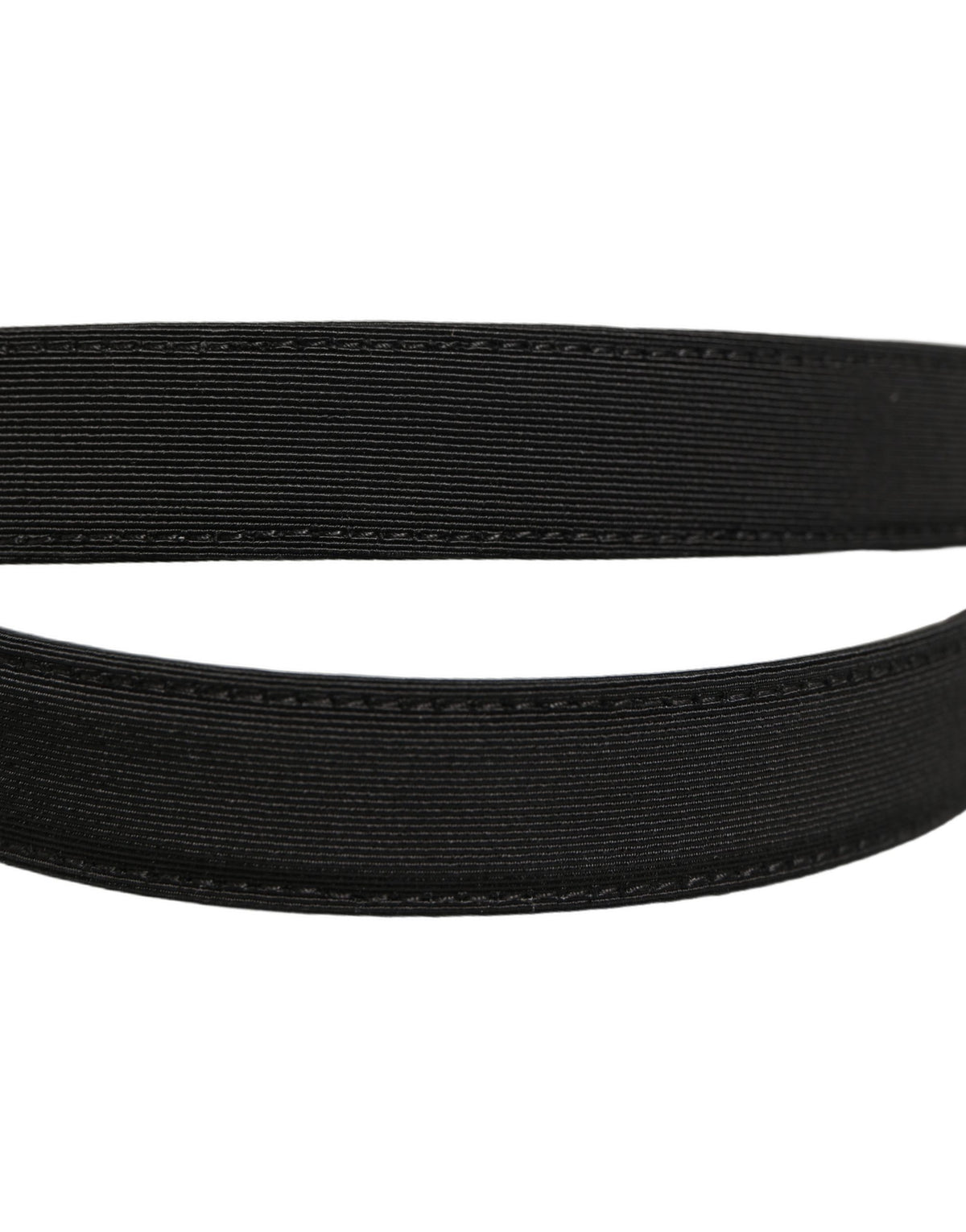 Black Canvas Leather Gold Metal Buckle Belt
