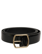 Black Patent Leather Gold Metal Buckle Belt