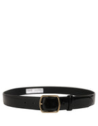 Black Patent Leather Gold Metal Buckle Belt