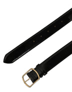 Black Patent Leather Gold Metal Buckle Belt