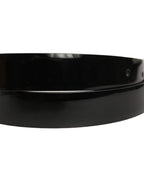 Black Classic Leather Gold Tone Buckle Belt