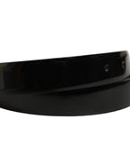 Black Classic Leather Gold Tone Buckle Belt