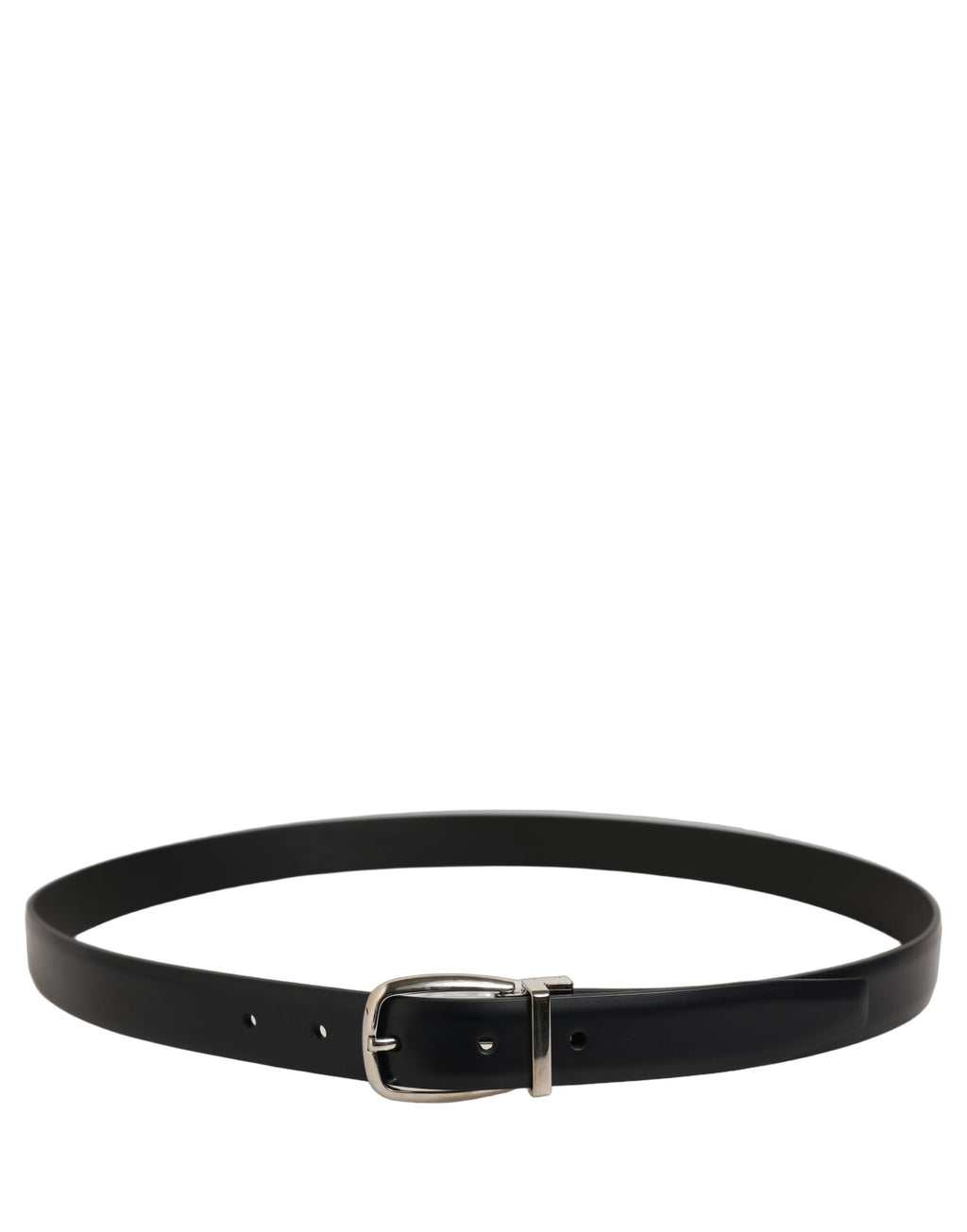 Blue Calf Leather Silver Metal Buckle Belt